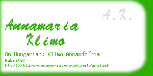 annamaria klimo business card